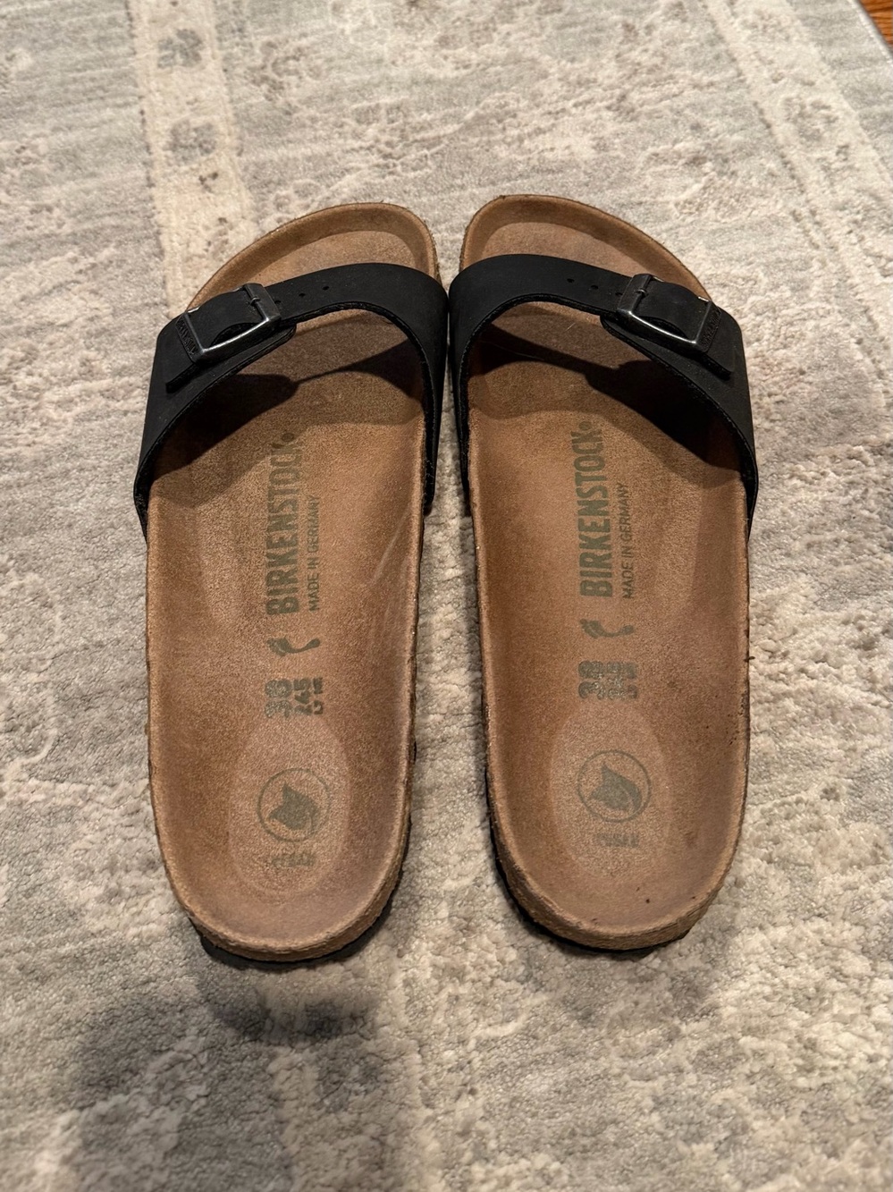 Birkenstock Black Single-Strap Vegan Leather Slide